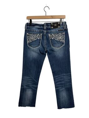 Miss Me Blue Embellished Back-Pocket Bootcut Style JP5358T2 Jeans 28 ALTERED Y2K